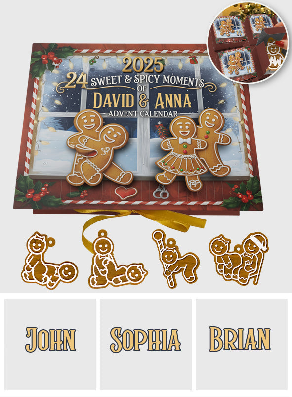 I Love You - Personalized Couple Folded Advent Calendar With Ornaments