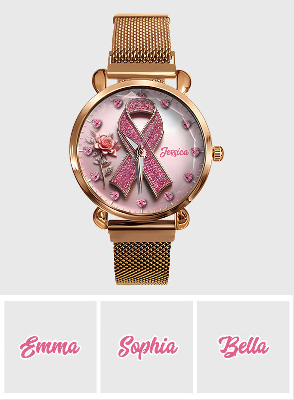 Faith Hope Love - Personalized Breast Cancer Awareness Women Hand Watch