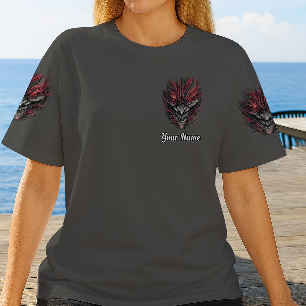 I'm Never Alone - Personalized Skull All Over Shirt
