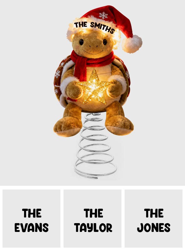 Merry Christmas - Personalized Turtle LED Light Tree Topper