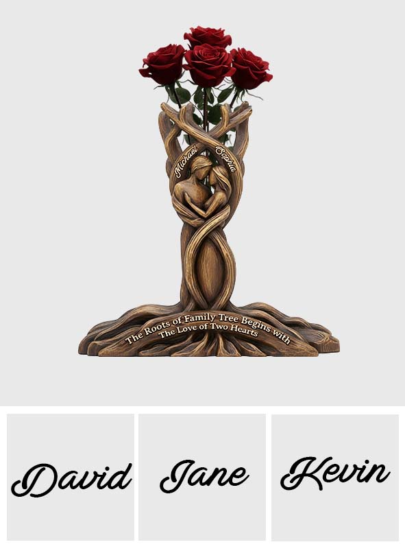 Perfect Gift For Couple - Personalized Couple Custom Shape Acrylic Flower Vase