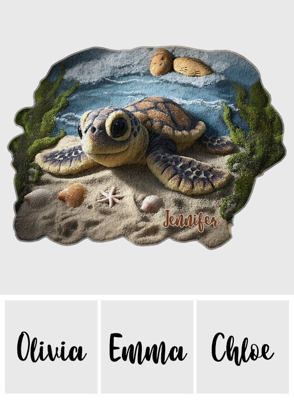 Sea You Soon - Personalized Turtle Non-Slip Tufted Rug