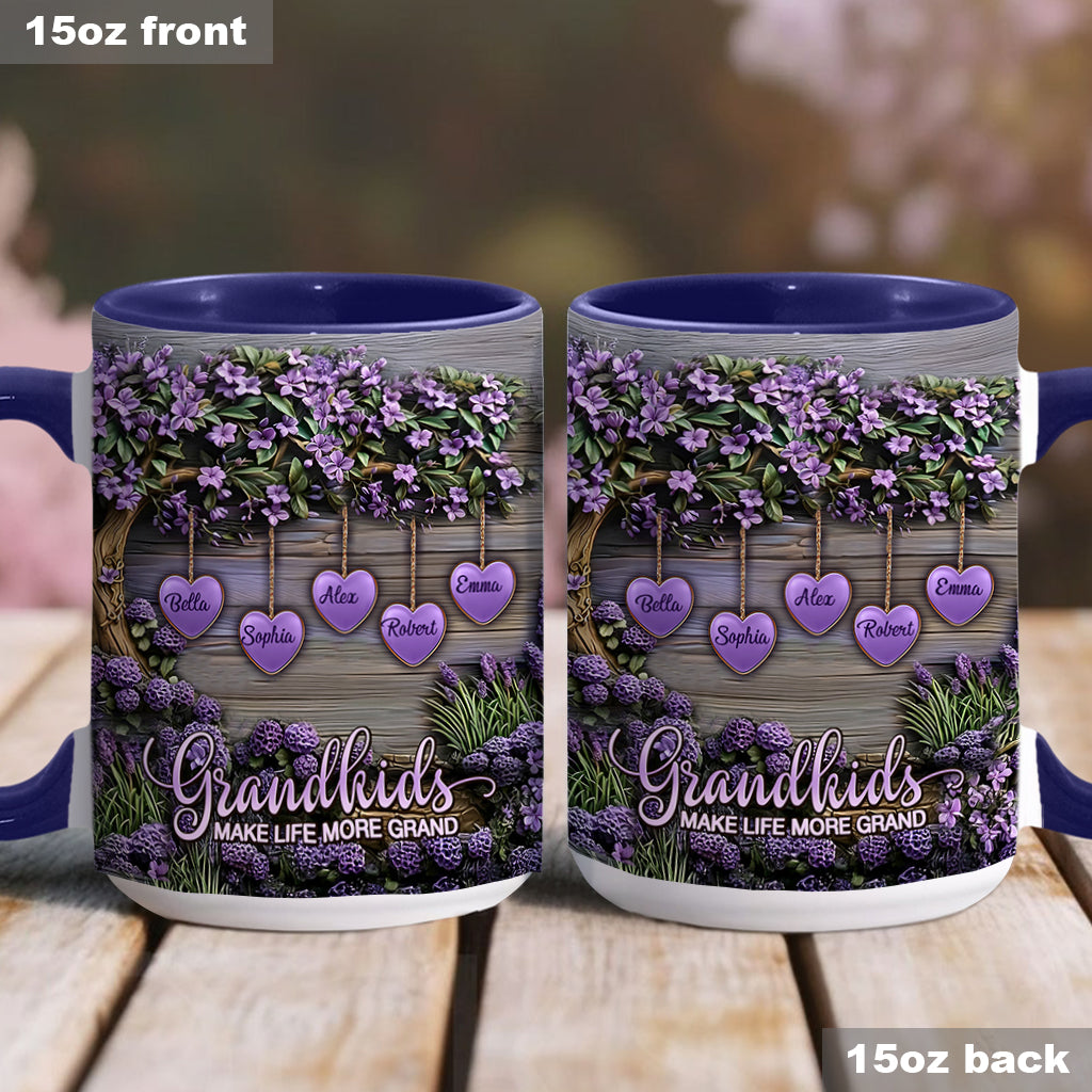 Grandkids Make Life More Grand - Personalized Grandma Accent Mug