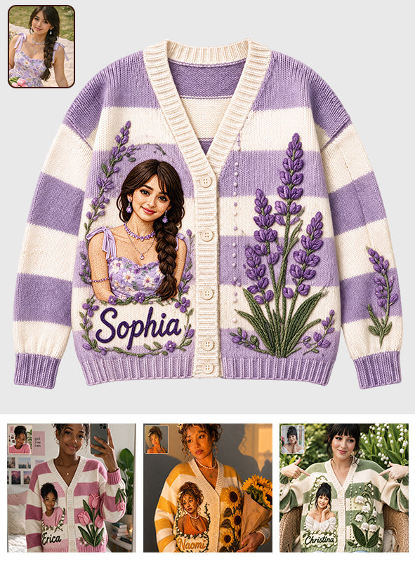 Custom Birthmonth Flower - Personalized Self Love Cardigan Sweater