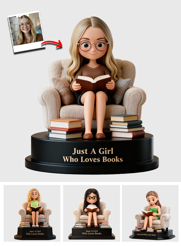 Just A Girl Who Loves Books - Personalized Book Custom Shaped Acrylic Plaque