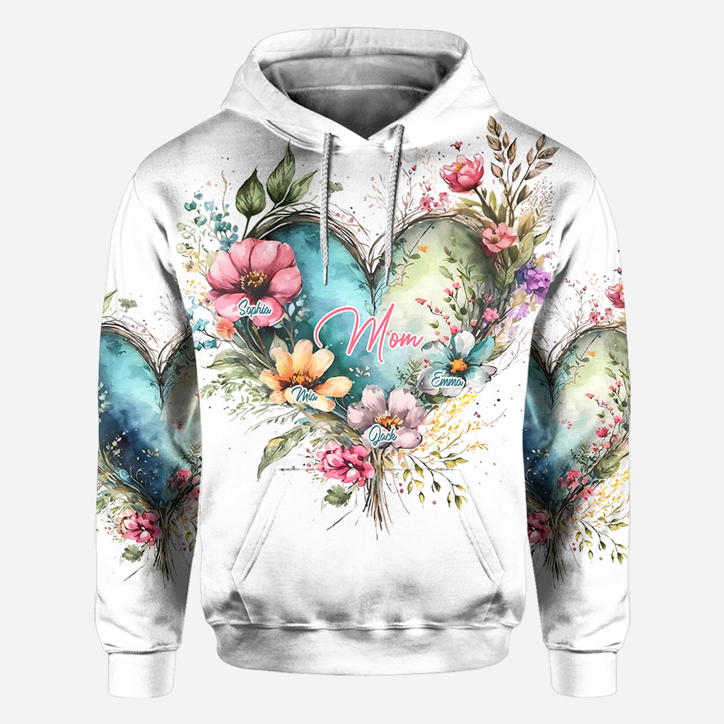 Mom's Grandma's Flowers - Personalized Mother All Over Shirt