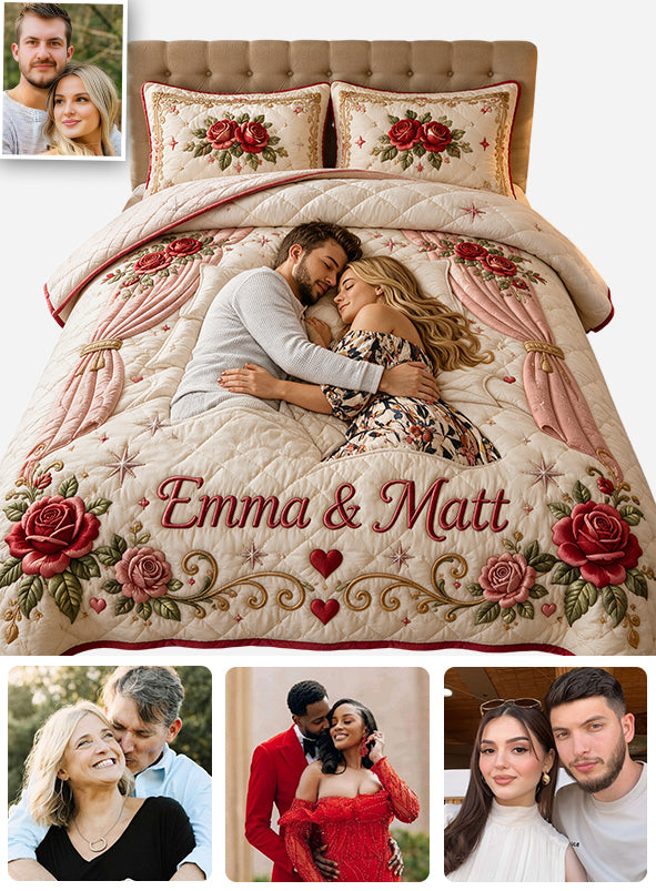 Every Night Ends Best In Your Arms - Personalized Couple Bedding Set