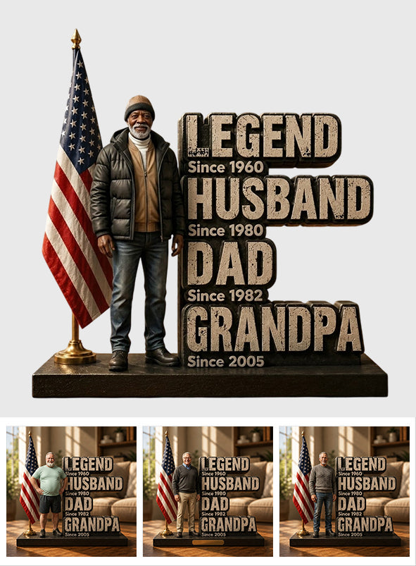 Légende Mari Papa Grand-Père, Cadeau de Fête des Pères - Plaque Acrylique Personnalisée