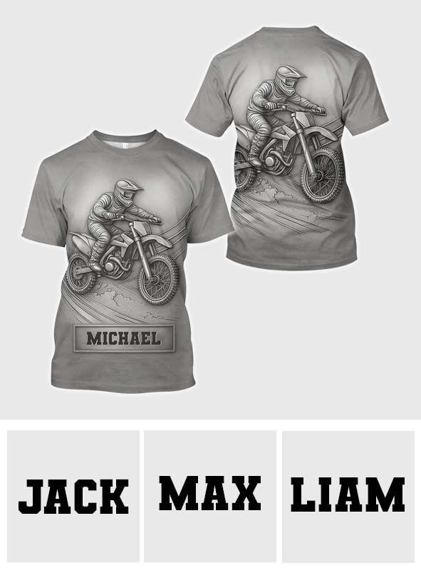 Metallic Dirt Bike/Motocross - Personalisiertes Dirt Bike All Over Shirt