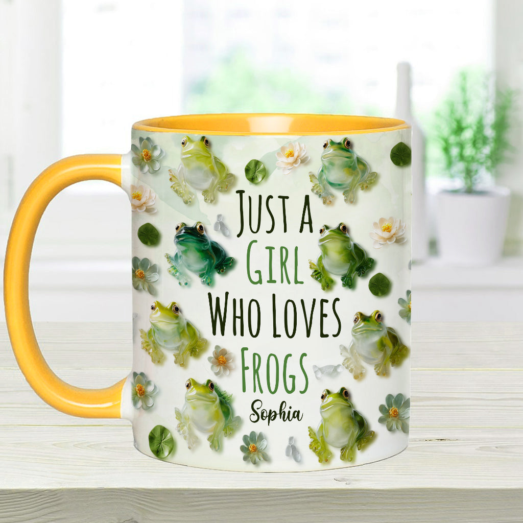 Just A Girl Who Loves Frogs - Personalized Frog Accent Mug