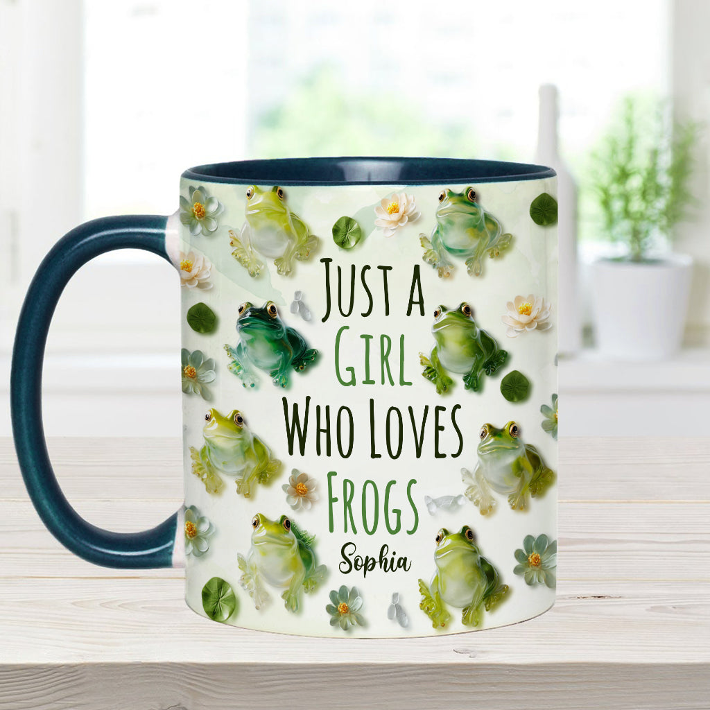 Just A Girl Who Loves Frogs - Personalized Frog Accent Mug