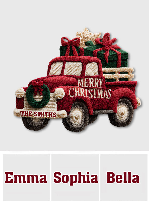 Merry Christmas - Personalized Family Shaped Tree Skirt