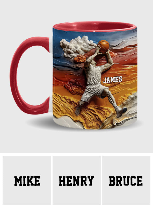 Cooler Basketballspieler – Personalisierte Tasse mit Basketballmotiv