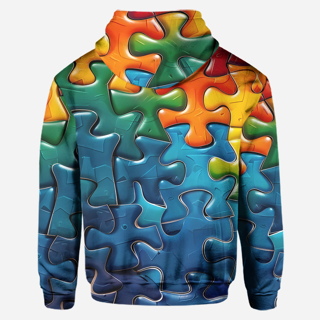 Autism Accept Adapt Advocate - Personalized Autism Awareness Hoodie and Leggings