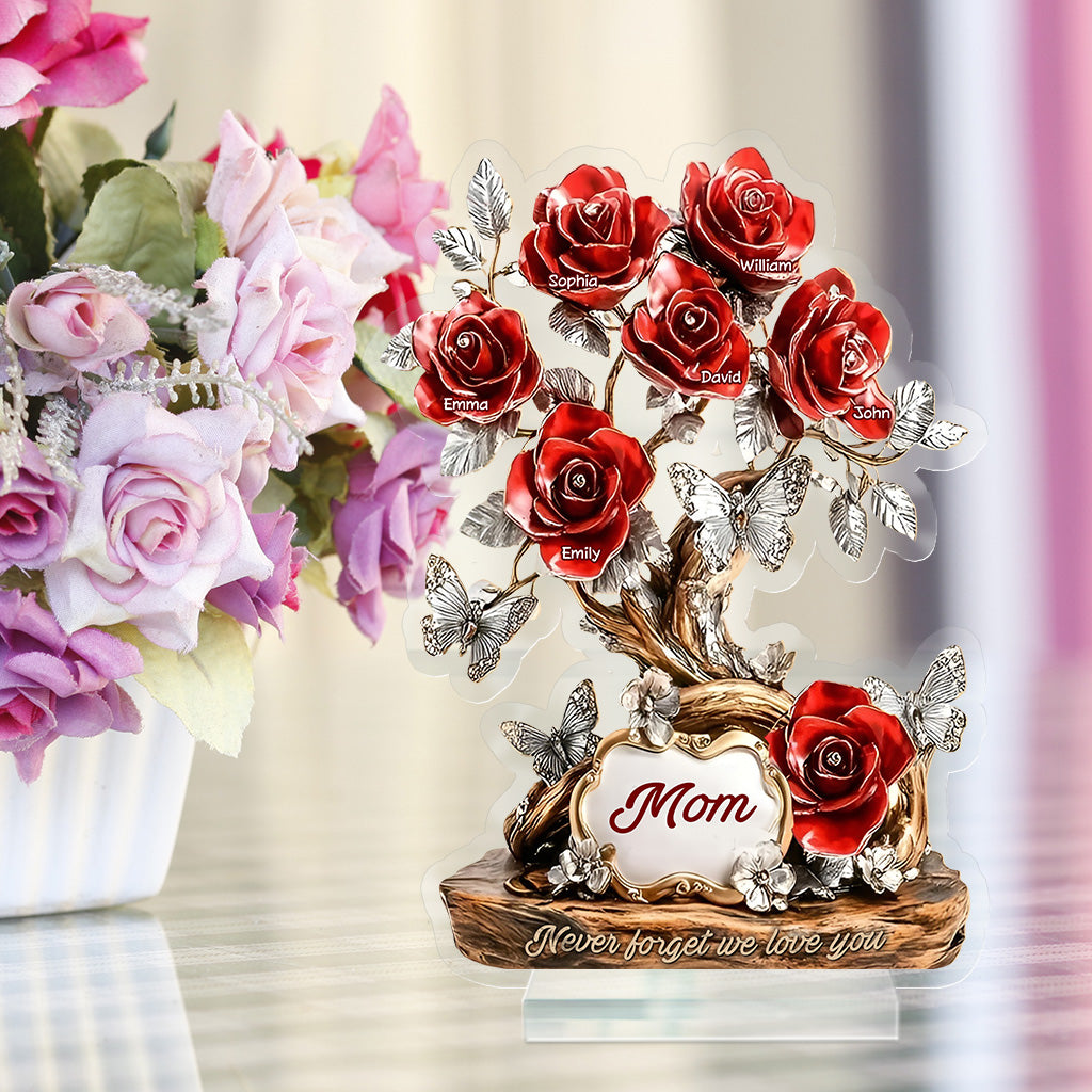 Flowers For Mom - Personalized Mother Custom Shaped Acrylic Plaque