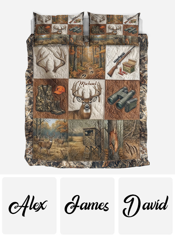 Deer Hunting - Personalized Hunting Quilt Set