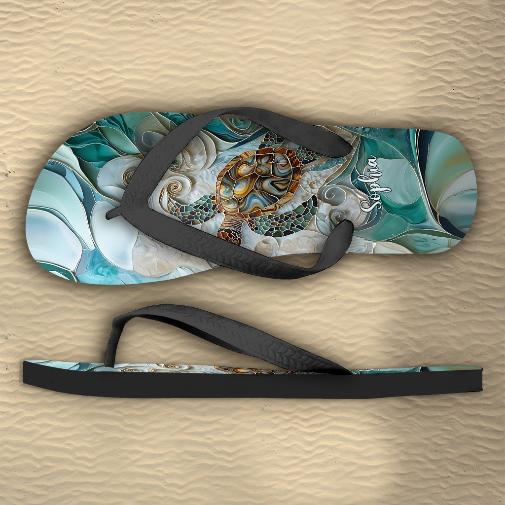 Turtle Lovers - Personalized Turtle Flip Flops