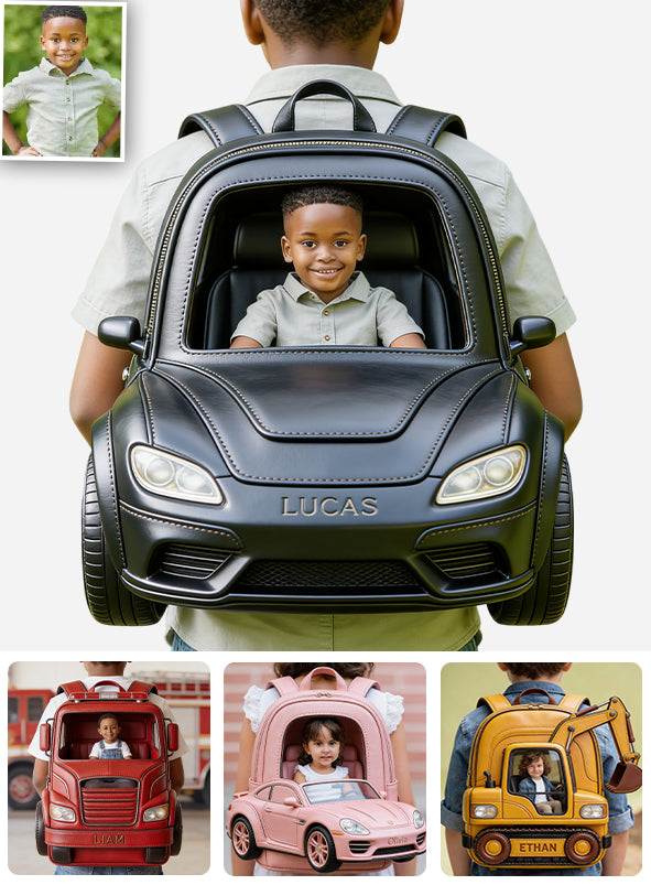 Sac à dos en cuir personnalisable à partir de photo et véhicule - Enfant