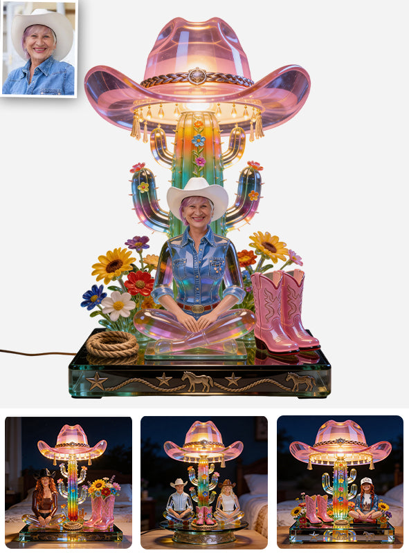 Rodeo Western Theme - Personalized Cowgirl Acrylic LED Night Light