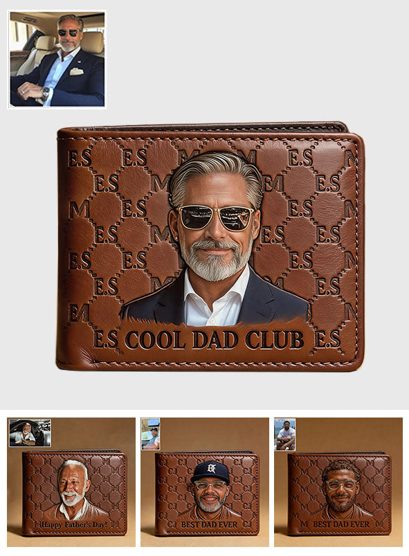 Personalisierte Initialen Monogramm Geschenk für Vater - Leder Geldbörse