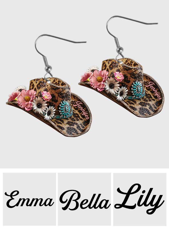 Cowgirl Hat - Personalized Cowgirl Earrings