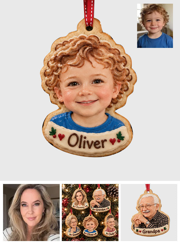 Family Cookies From Any Photo - Personalized Family Premium 3D Ornament