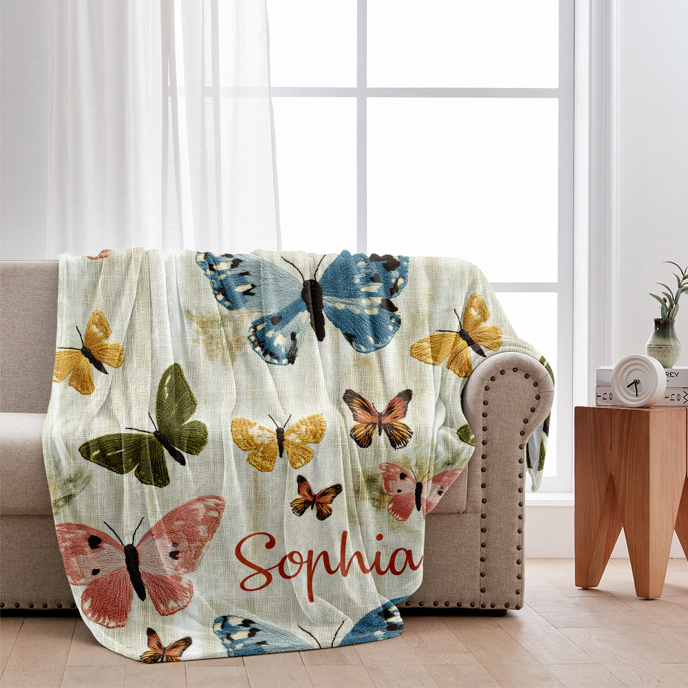 Butterflies Garden - Personalized Butterfly Blanket