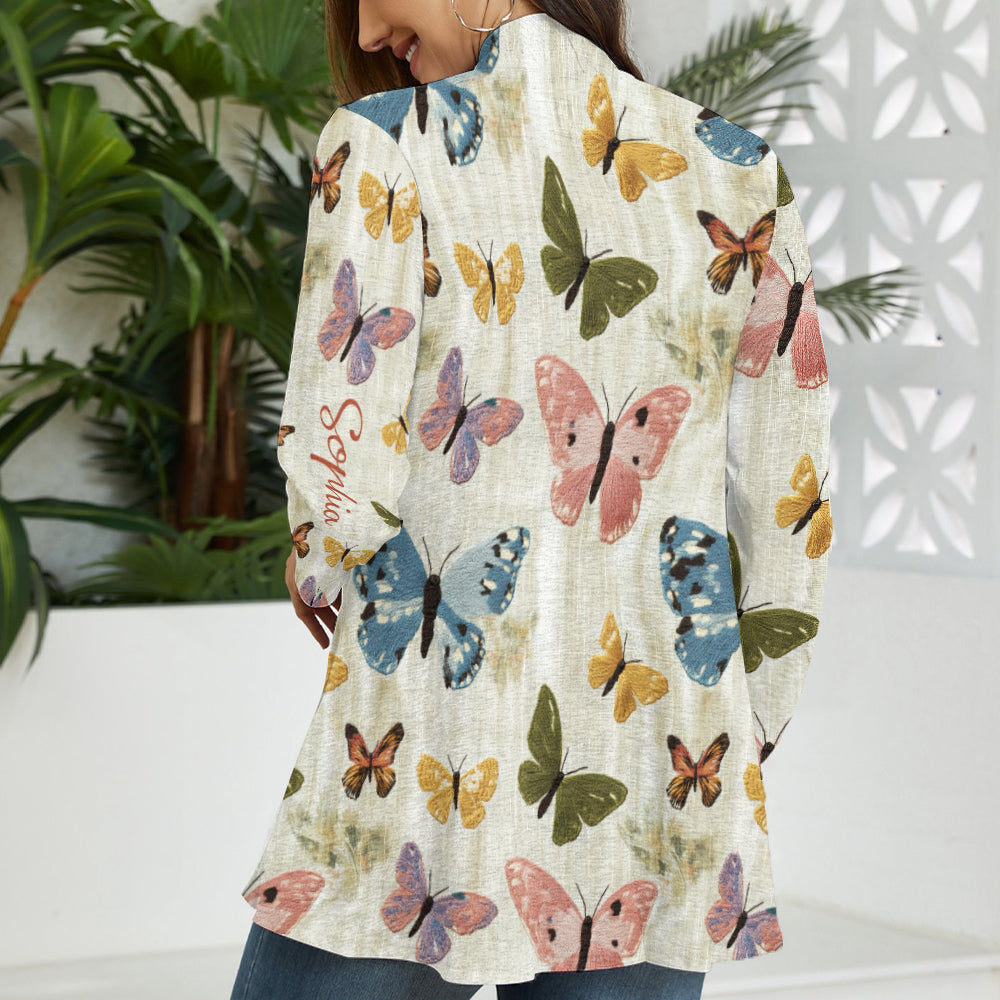 Butterflies Garden - Personalized Butterfly Cardigan