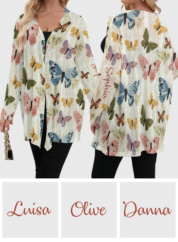 Butterflies Garden - Personalized Butterfly Cardigan