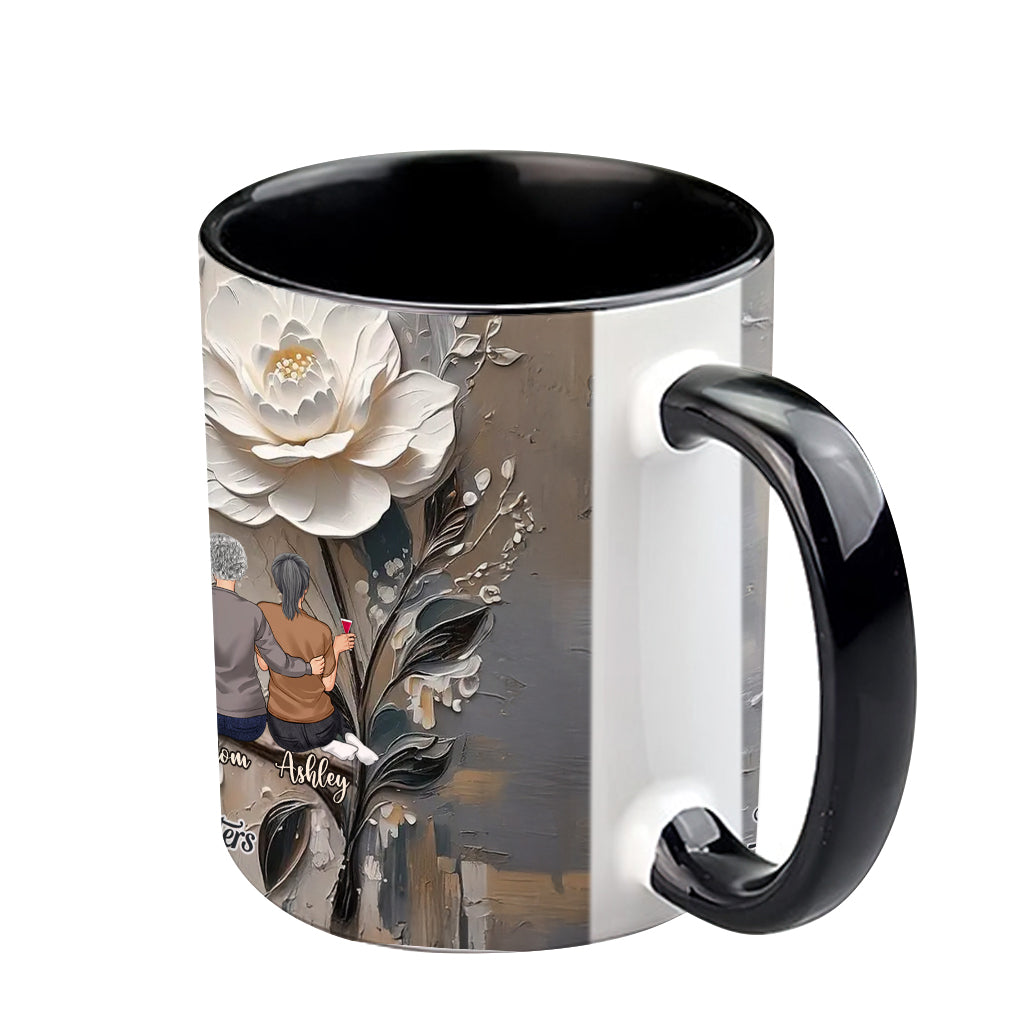 Mother And Daughters Forever Linked Together - Personalized Mother Accent Mug