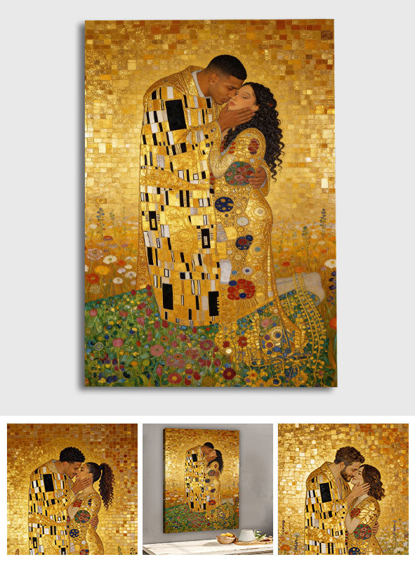 The Kiss - Personalized Couple Canvas And Poster