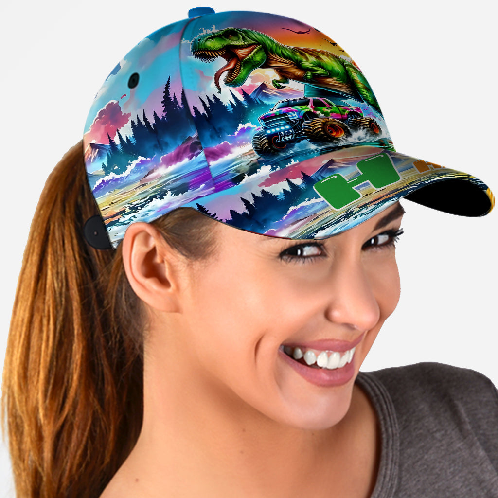 Dinosaurus And Monster Truck Custom Letter Alphabet - Personalized Kid Classic Cap