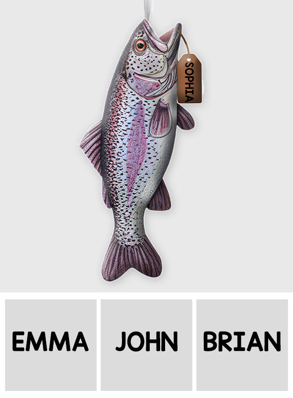 Merry Fishmas - Personalized Fishing Shaped Christmas Stocking