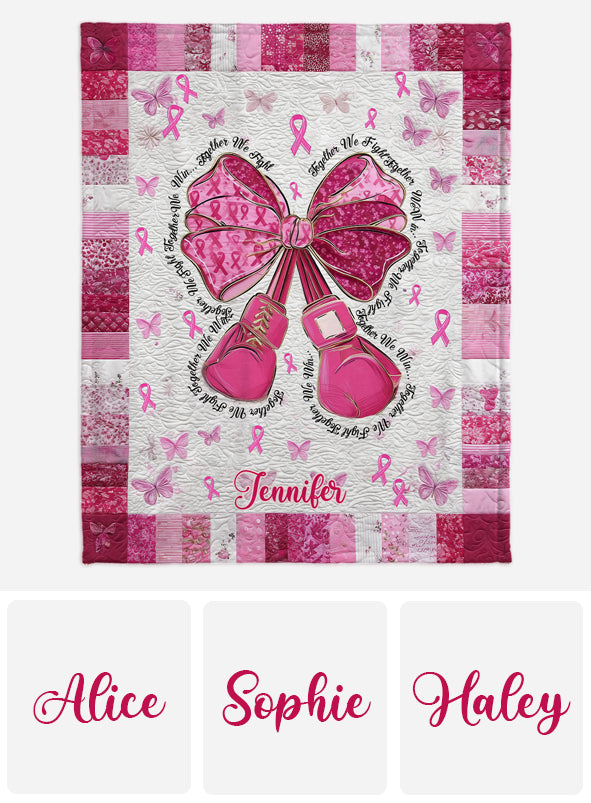 Warrior - Personalized Breast Cancer Awareness Blanket