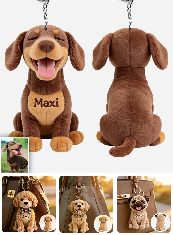 Immer an meiner Seite - Personalisierter Hund Plush Schlüsselanhänger