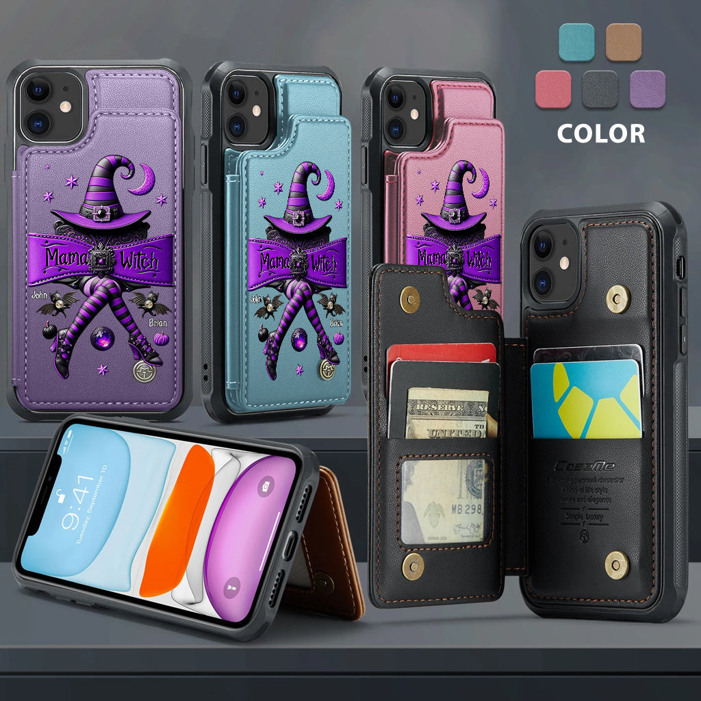 Halloween Gift For Grandma, Mama Witch - Personalized Mother Wallet Phone Case