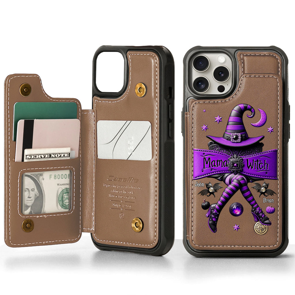 Halloween Gift For Grandma, Mama Witch - Personalized Mother Wallet Phone Case