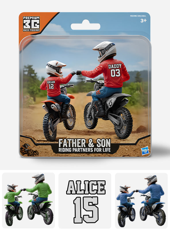 Dirt Bike Dad And Kid - Personalized Dirt Bike Custom Shaped Acrylic Plaque