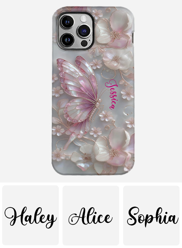 Coque de téléphone personnalisée avec motif papillons « J’adore les papillons »