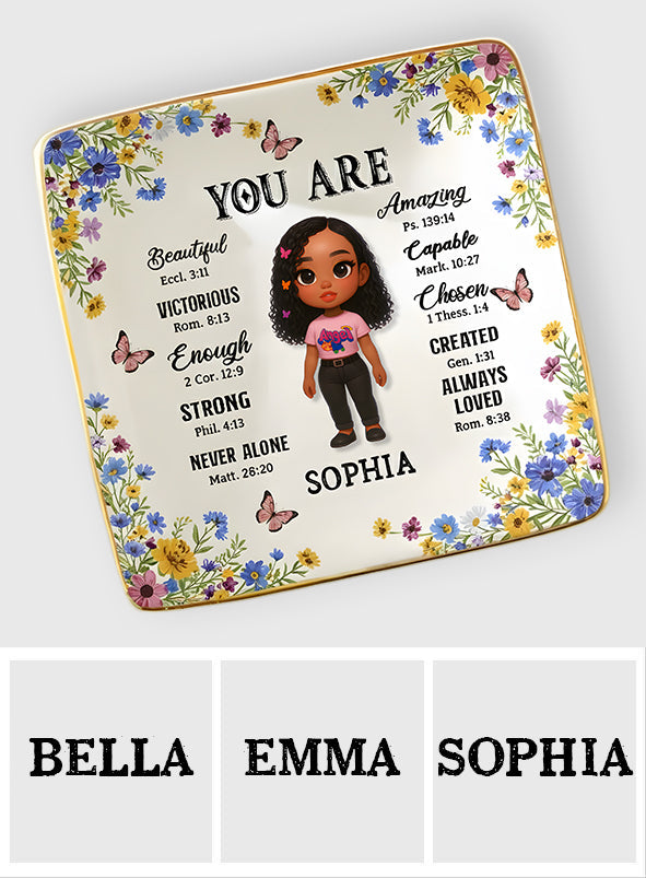 Gott sagt, du bist es – Personalisierte christliche Schmuckschale mit Volldruck