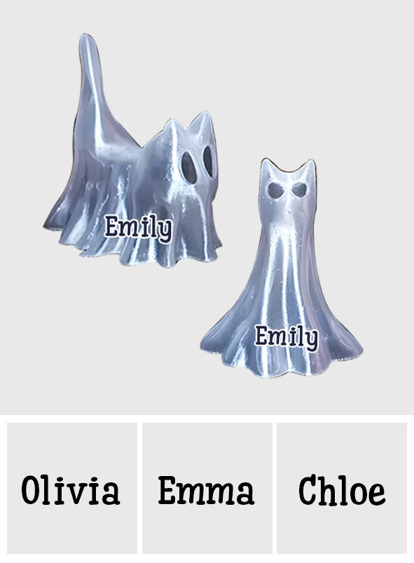 Spooky Cute Cat - Personalized Halloween Stud Earrings