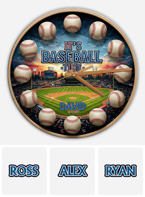 It's Baseball Time - Personalized Baseball Wall Clock