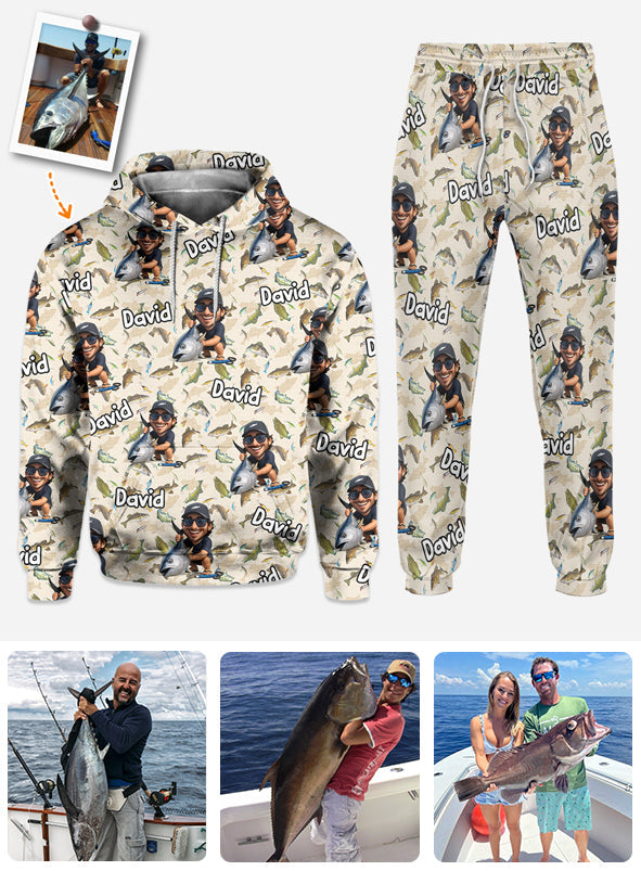 Witziges Geschenk für Angelfreunde – personalisierter Angel-Hoodie und Jogginghose