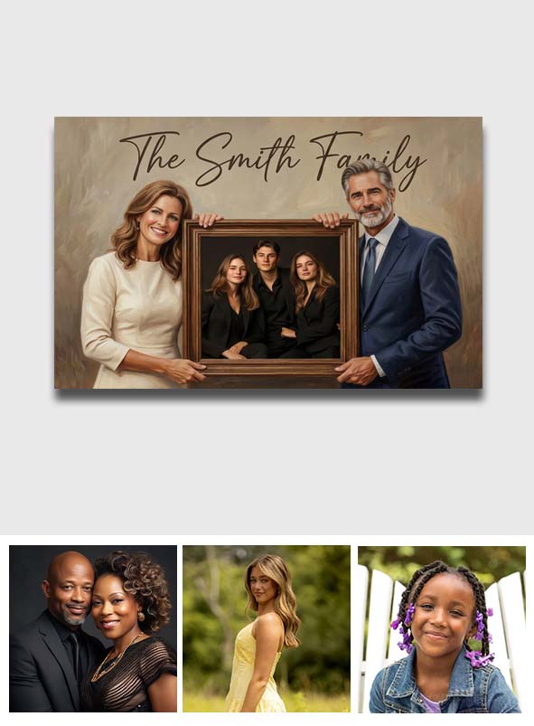 Familiengenerationen - Personalisierte Familienleinwand und Poster