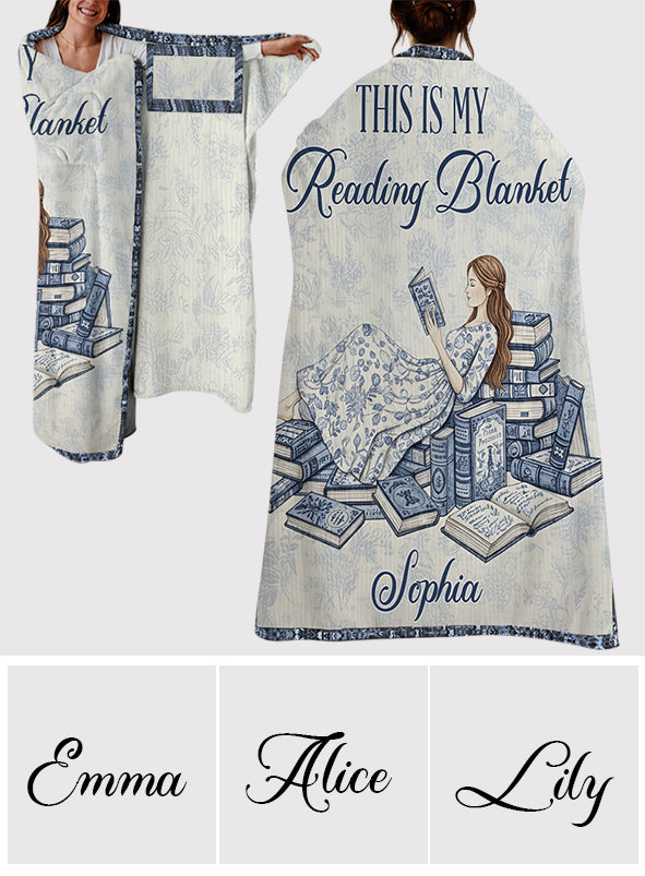 This Is My Reading Blanket - Personalized Book Wearable Blanket
