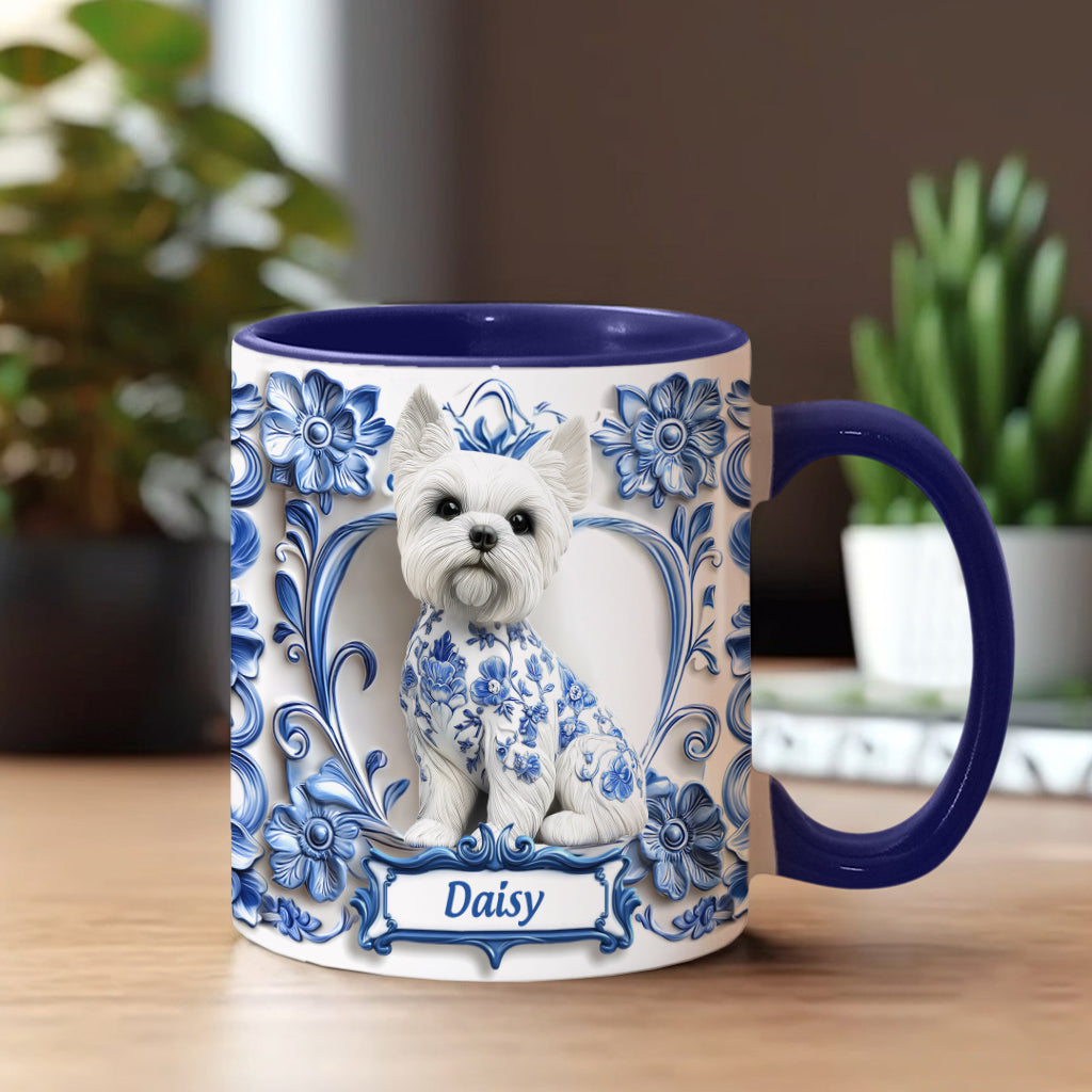 Cute Yorkshire Terriers - Personalized Dog Accent Mug