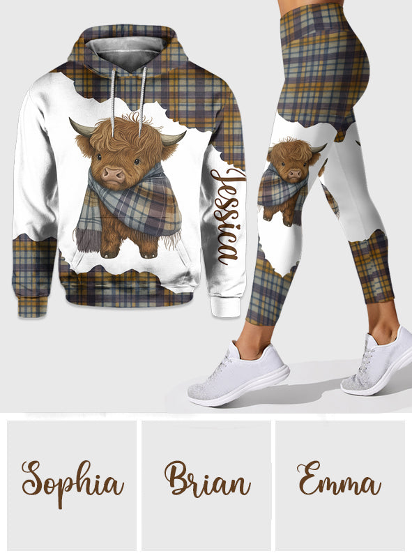Adorable Highland Cow - Personalized Highland Cow Hoodie and Leggings