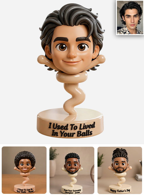 Jedes Foto, das in Ihren Hoden gelebt hat - Lustiges Geschenk für Papa - Personalisierte Vater Premium 3D Figur
