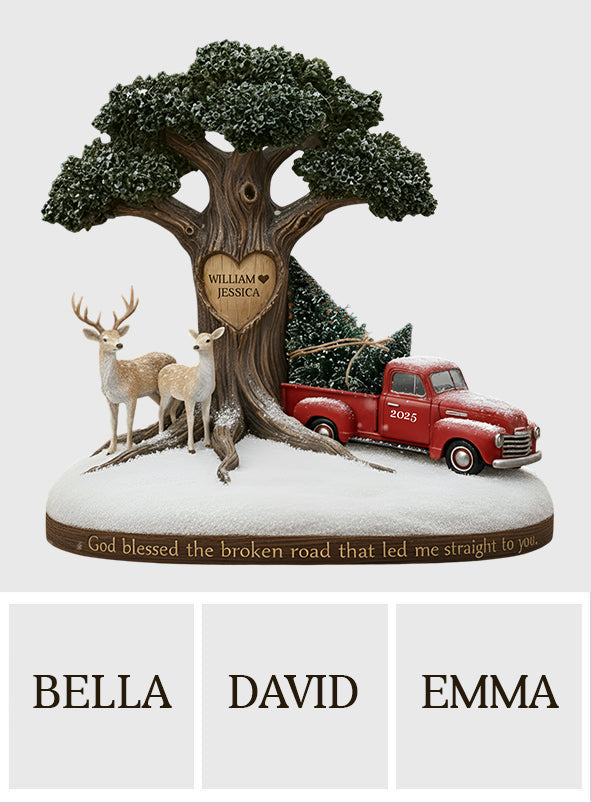 God Blessed The Broken Road Couple - Personalized Couple Custom Shaped Acrylic Plaque