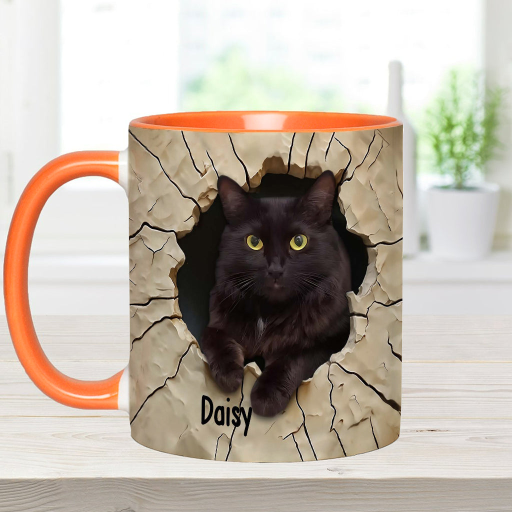 Love Black Cat - Personalized Black Cat Accent Mug